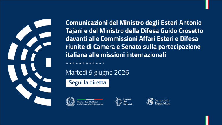 Comunicazioni del Ministro degli Esteri Antonio Tajani e del Ministro della Difesa Guido Crosetto davanti alle Commissioni Affari Esteri e Difesa riunite di Camera e Senato sulla partecipazione italiana alle missioni internazionali
