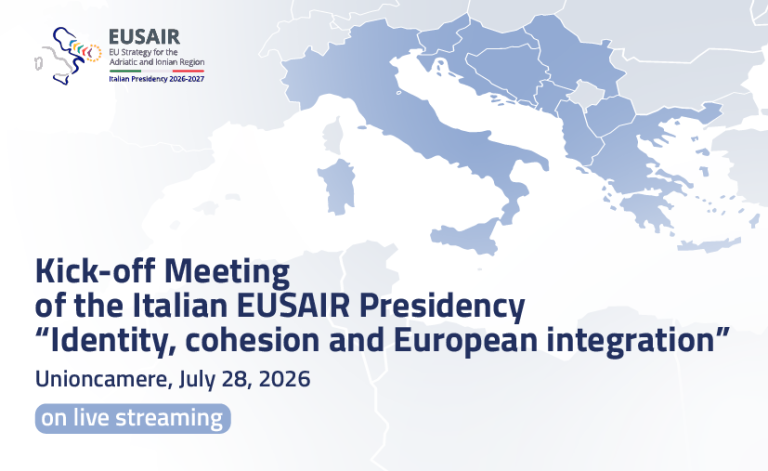 Tajani participates in the Kick-off Meeting of the Italian EUSAIR Presidency “Identity, cohesion and European Integration”