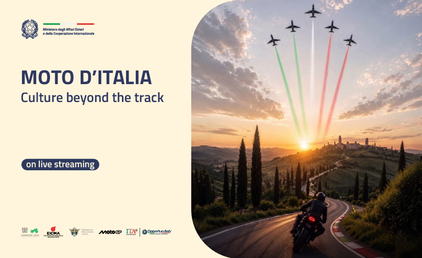 Minister Tajani at the event “Moto d’Italia – Cultura oltre la pista”