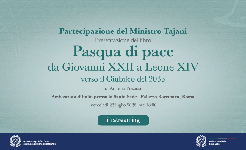 Il Ministro Tajani partecipa alla presentazione del libro “Pasqua di pace”