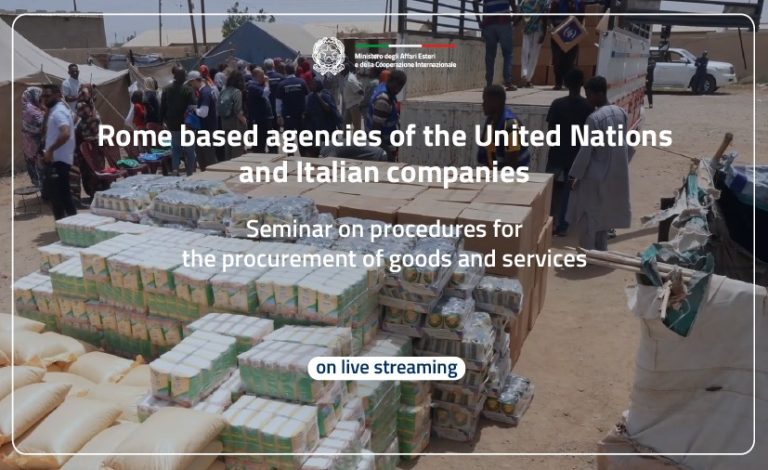 Minister Tajani opens the event “Rome based agencies of the United Nations and Italian companies – Seminar on procedures for the procurement of goods and services”