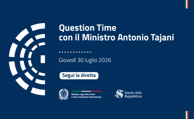 Il Ministro Antonio Tajani partecipa alla sessione di Question Time al Senato