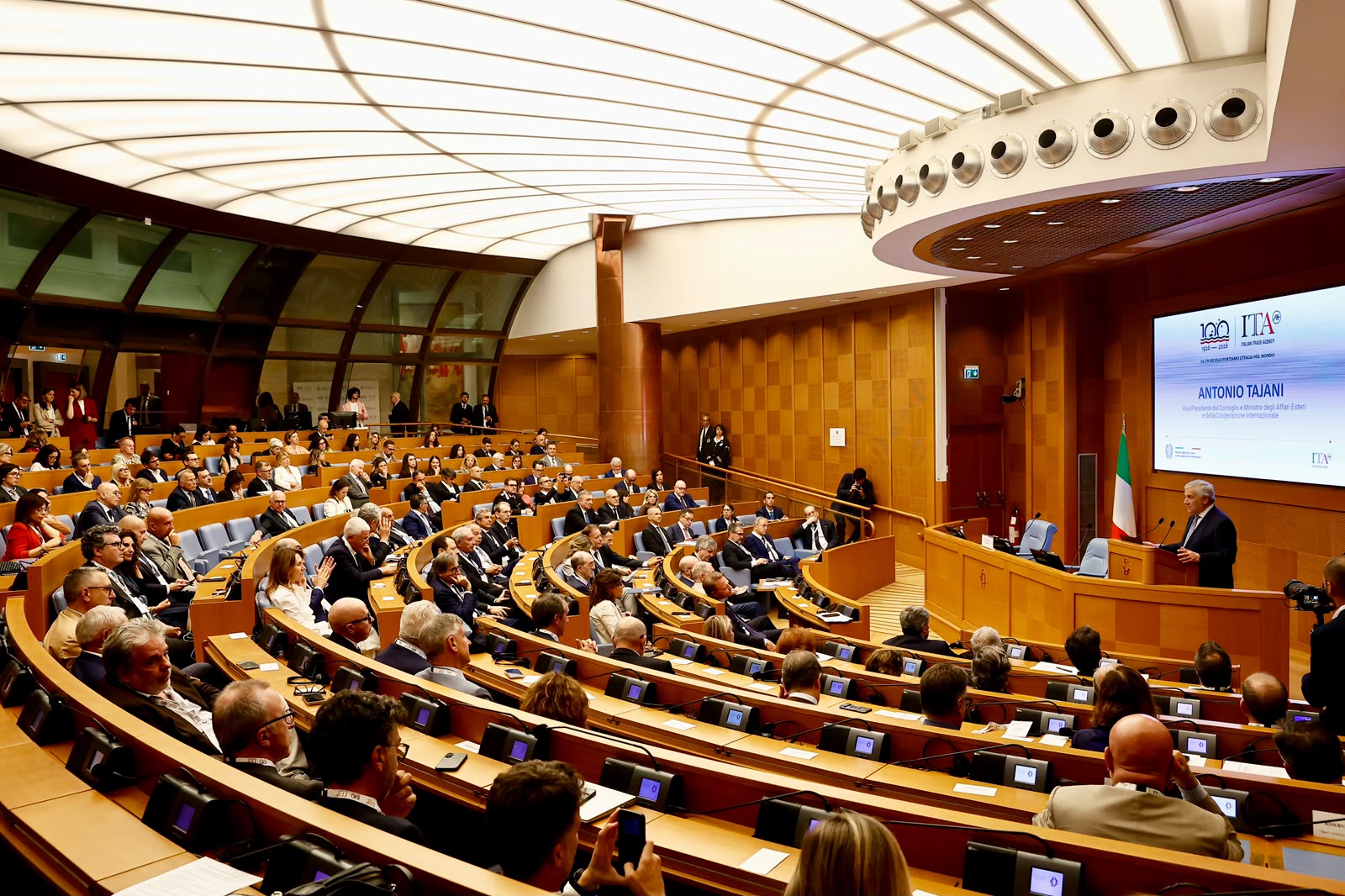 Tajani all’evento celebrativo del Centenario di ICE Agenzia e alla presentazione del Rapporto ICE e dell’Annuario ISTAT-ICE
