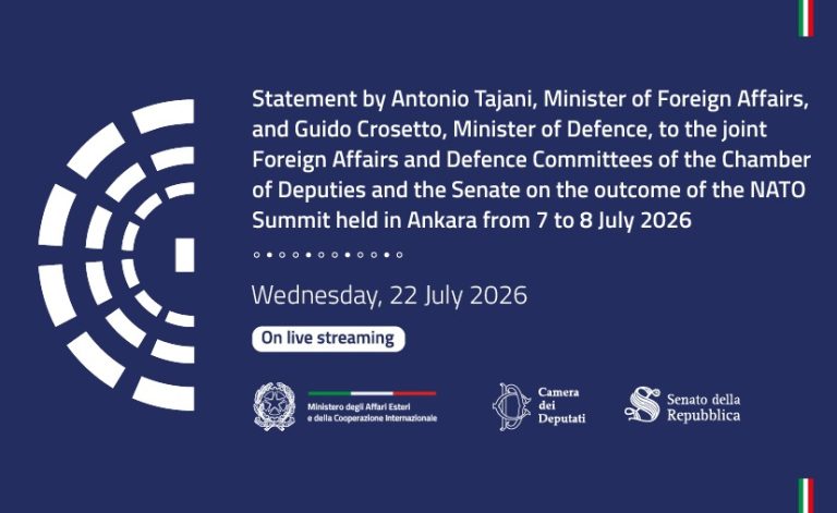Hearing of Minister Antonio Tajani and Minister Guido Crosetto before the joint Foreign Affairs and Defence Committees of the Chamber of Deputies and the Senate on the outcome of the NATO Summit held in Ankara