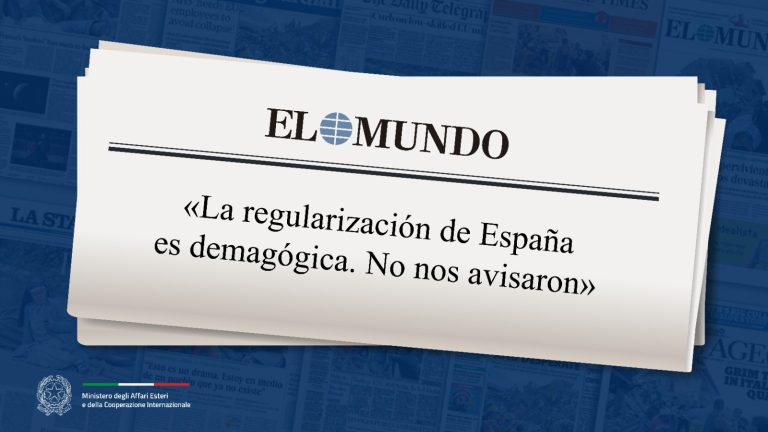 Tajani: «La regolarizzazione della Spagna è demagogica. Non ci hanno avvisato» (El Mundo)