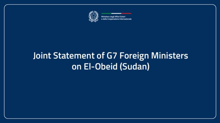 Joint Statement of G7 Foreign Ministers on El-Obeid (Sudan)