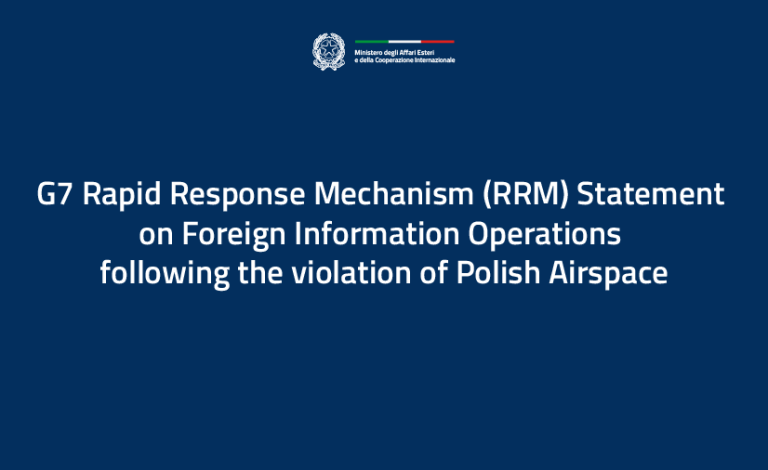 G7 Rapid Response Mechanism (RRM) Statement on Foreign Information Operations following the violation of Polish Airspace