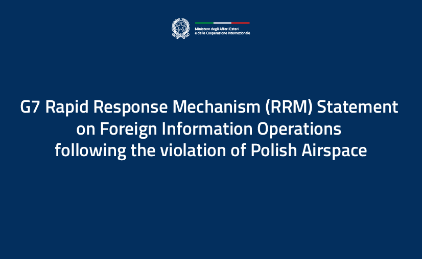G7 Rapid Response Mechanism (RRM) Statement on Foreign Information Operations following the violation of Polish Airspace