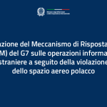 Dichiarazione del Meccanismo di Risposta Rapida (RRM) del G7 sulle operazioni informative straniere a seguito della violazione dello spazio aereo polacco