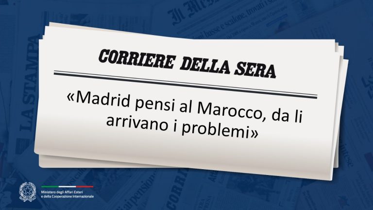 Tajani: “Madrid pensi al Marocco, da li arrivano i problemi”