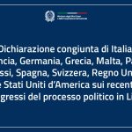 L’Italia sostiene i progressi nel processo politico in Libia: dichiarazione congiunta sull’Accordo di Tunisi