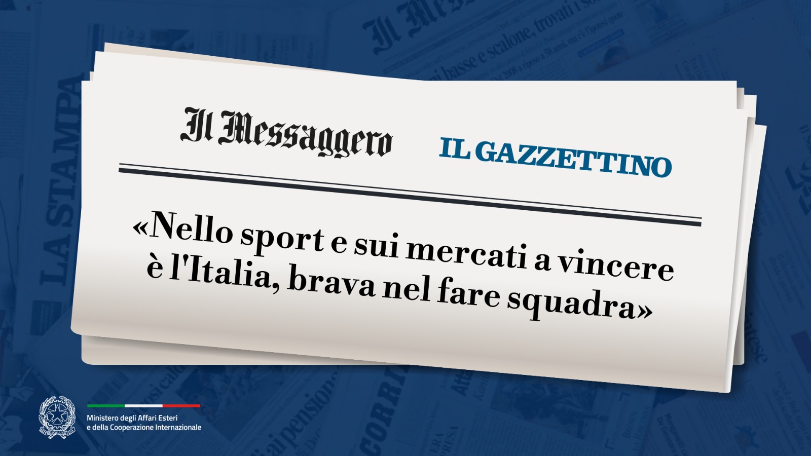 Tajani: «Nello sport e sui mercati a vincere è l’Italia, brava nel fare squadra» (Il Messaggero / Il Gazzettino)