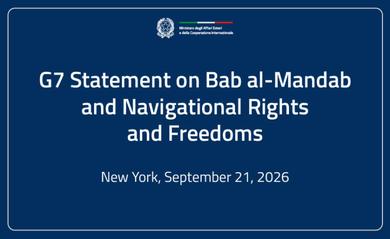 G7 Statement on Bab al-Mandab and Navigational Rights and Freedoms