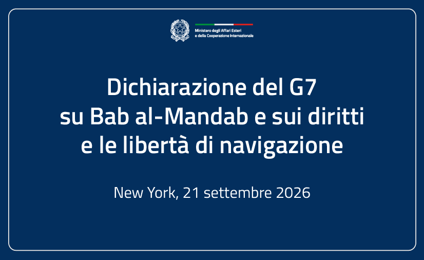 Dichiarazione del G7 su Bab al-Mandab e sui diritti e le libertà di navigazione
