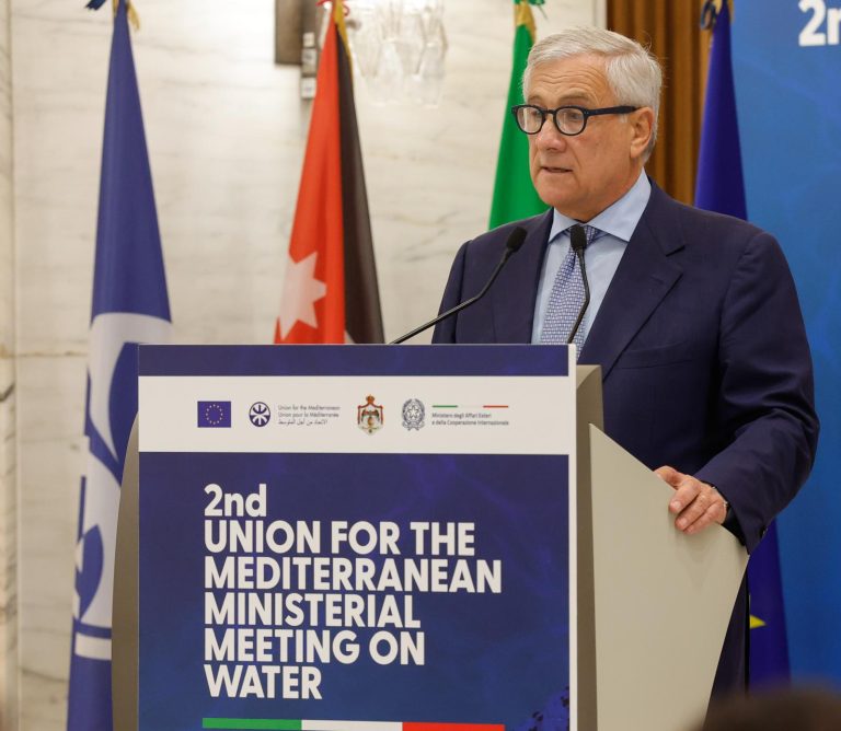 Oggi alla Farnesina la riunione ministeriale dell’Unione per il Mediterraneo sull’Acqua. Il Ministro Tajani partecipa con Commissaria UE per l’Ambiente e il Ministro dell’Acqua della Giordania