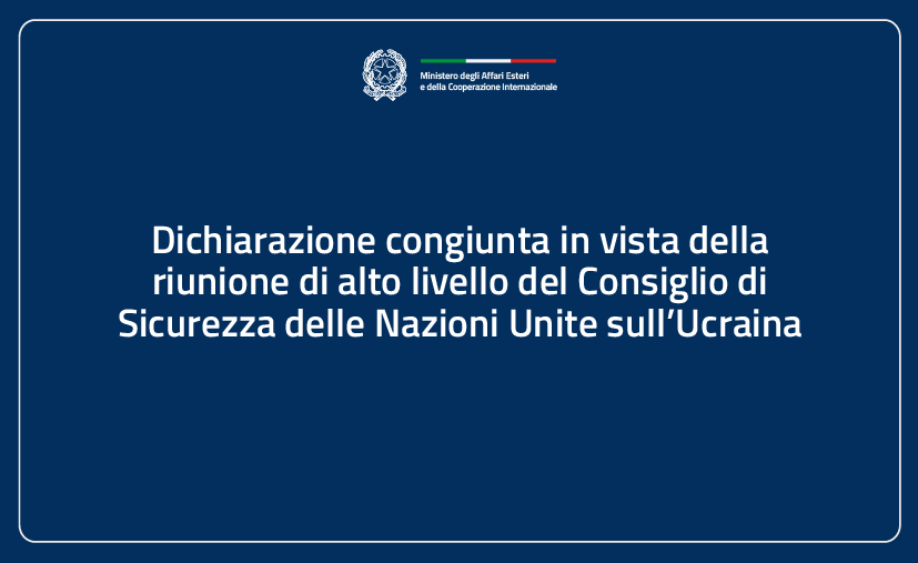 Dichiarazione congiunta in vista della riunione di alto livello del Consiglio di Sicurezza delle Nazioni Unite