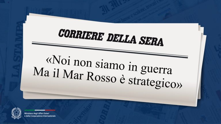 Noi non siamo in guerra, ma il Mar Rosso è strategico»