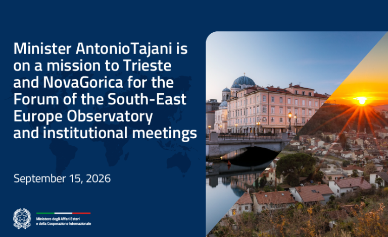 Tajani on a mission to Trieste and Nova Gorica