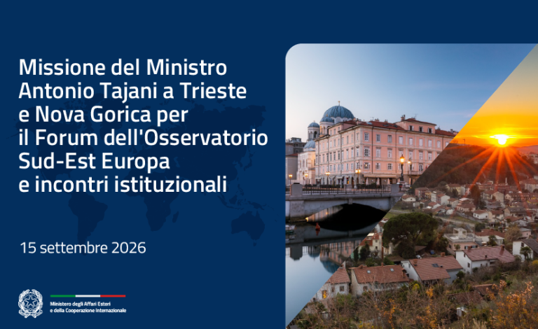Tajani in missione a Trieste e Nova Gorica