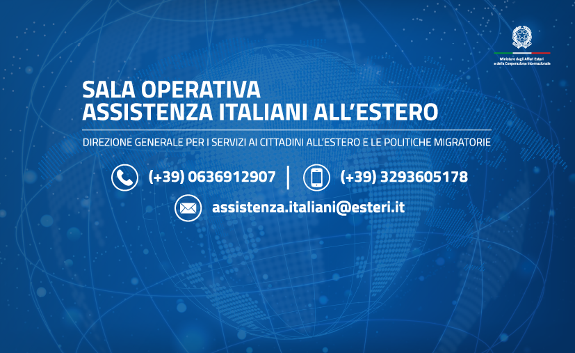 Sala operativa assistenza italiani all'estero