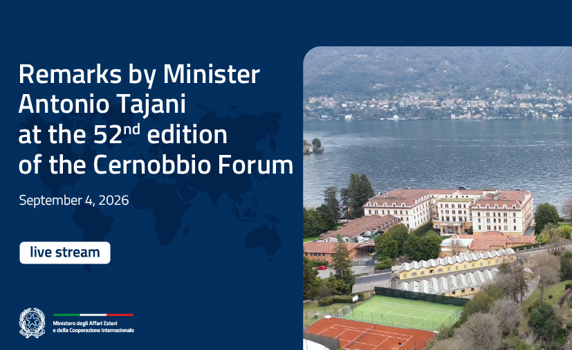Minister Tajani is in Cernobbio today for the Ambrosetti Forum. Focus on European challenges in the global context