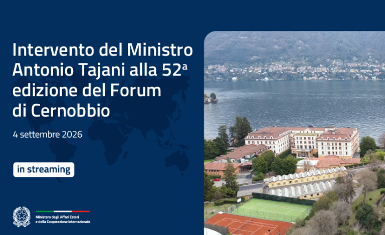 Il Ministro Tajani oggi a Cernobbio per il Forum Ambrosetti. Focus sulle sfide europee nel contesto globale