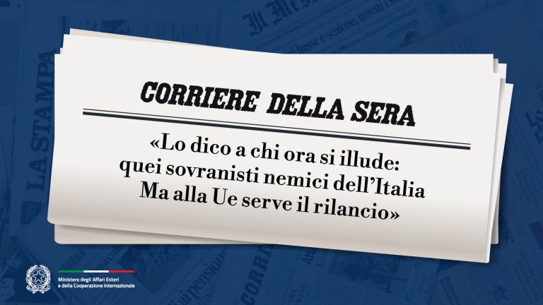 Tajani: «Lo dico a chi ora si illude: quei sovranisti nemici dell'Italia, ma alla Ue serve il rilancio»
