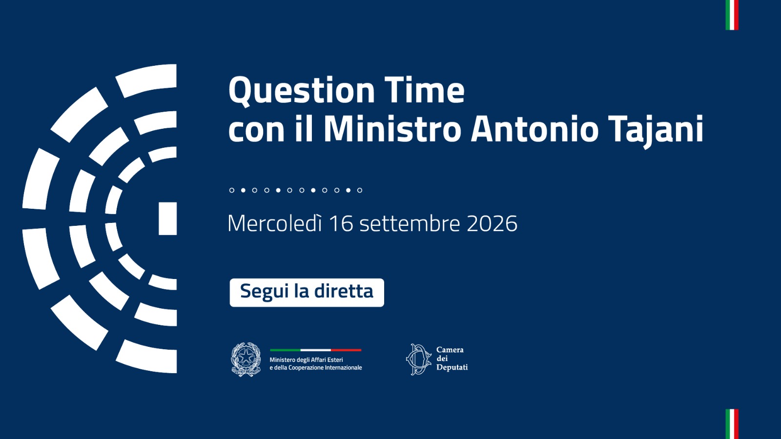 Il Ministro Antonio Tajani partecipa alla sessione di Question Time alla Camera