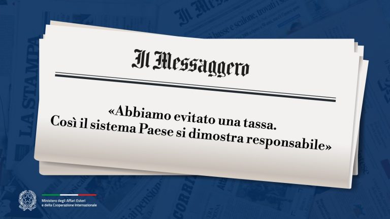 Tajani: «Abbiamo evitato una tassa. Così il sistema Paese si dimostra responsabile» (Il Messaggero)