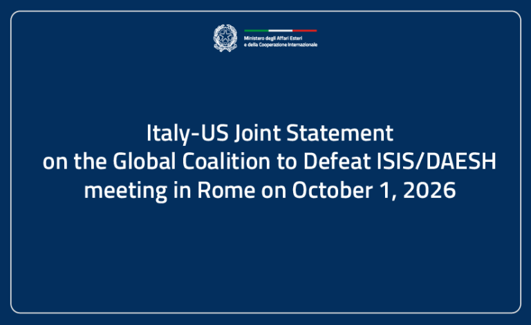 Comunicato Congiunto Italia-USA-ENG