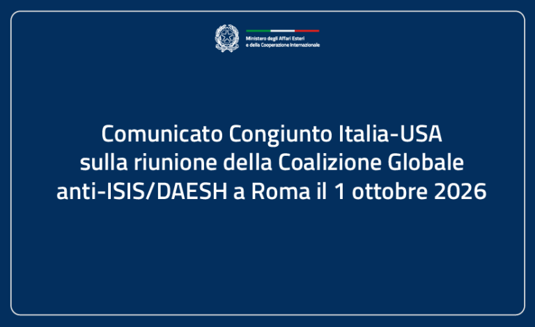 Comunicato Congiunto Italia-USA