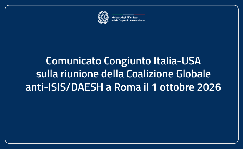 Comunicato Congiunto Italia-USA
