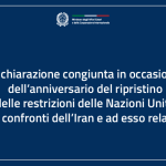 Dichiarazione congiunta in occasione dell’anniversario del ripristino delle restrizioni delle Nazioni Unite nei confronti dell’Iran e ad esso relative_ITA