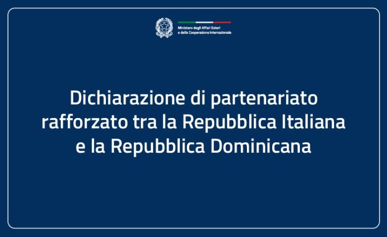 Dichiarazione di partenariato rafforzato tra la Repubblica Italiana e la Repubblica Dominicana