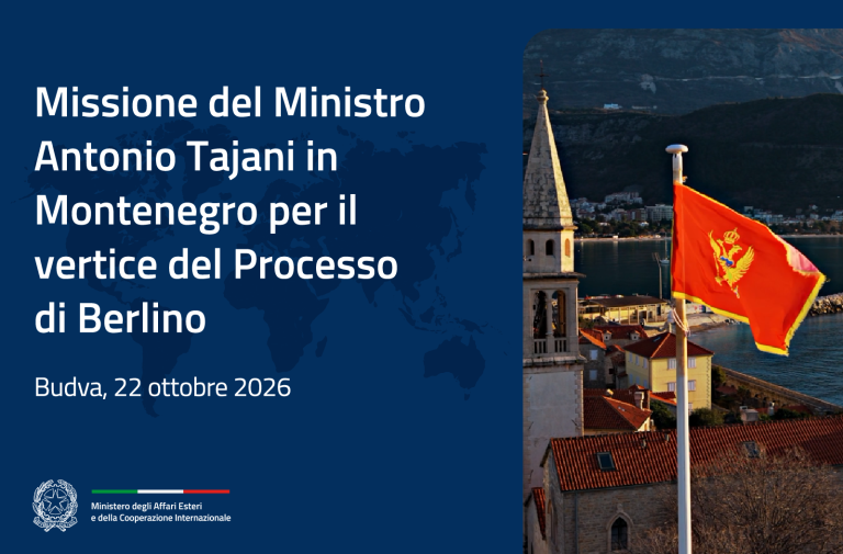 Il Ministro Tajani al Vertice dei Leader del Processo di Berlino in Montenegro