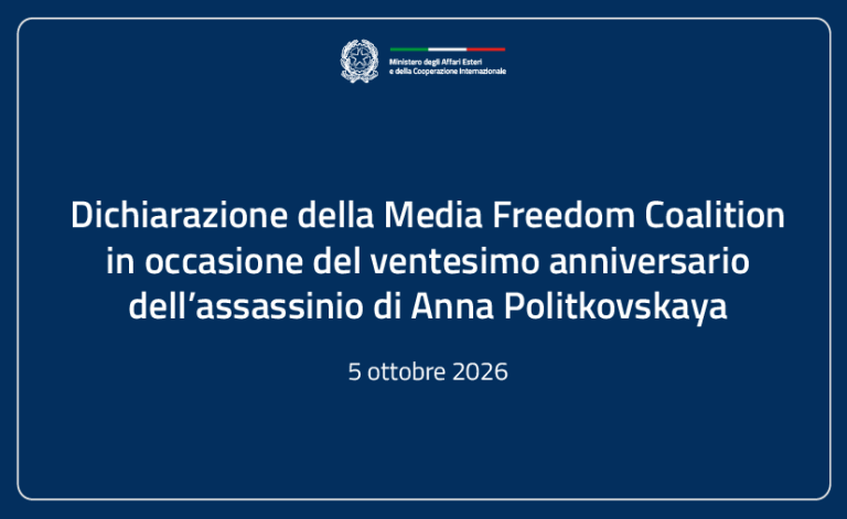 Dichiarazione della Media Freedom Coalition in occasione del ventesimo anniversario dell’assassinio di Anna Politkovskaya