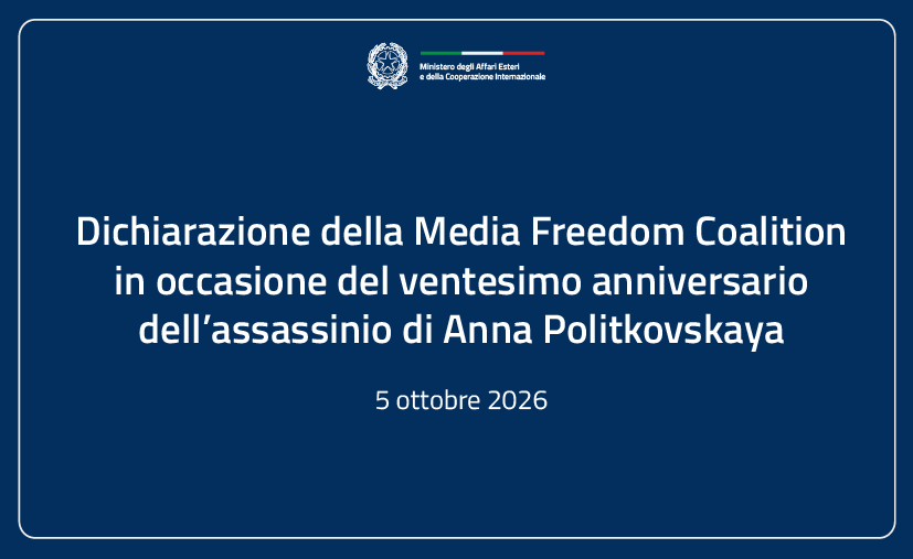 Dichiarazione della Media Freedom Coalition in occasione del ventesimo anniversario dell’assassinio di Anna Politkovskaya
