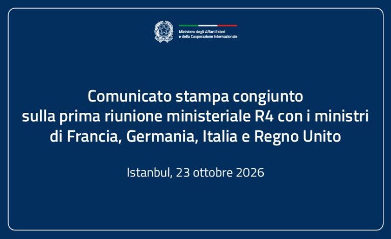 Comunicato stampa congiunto sulla prima riunione ministeriale R4 con i colleghi di Francia, Germania, Italia e Regno Unito