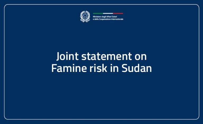 Joint ministerial statement on the risk of famine in Sudan