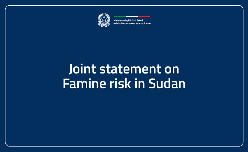 Joint ministerial statement on the risk of famine in Sudan